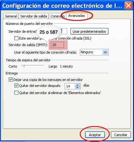 Dattatec - configuracion SMTP